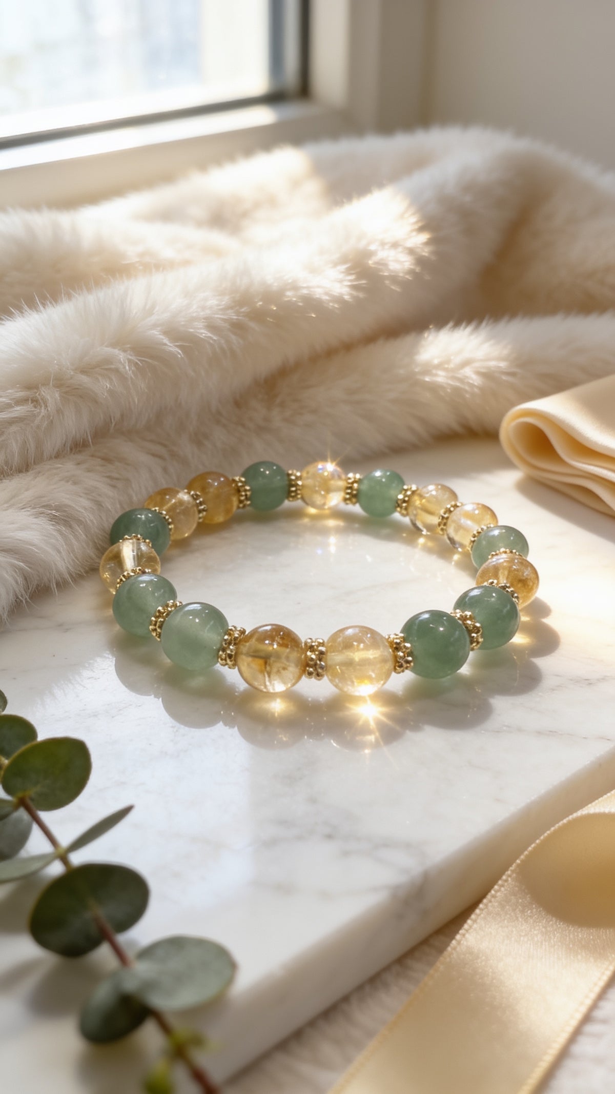 Citrine Green Aventurine 8mm