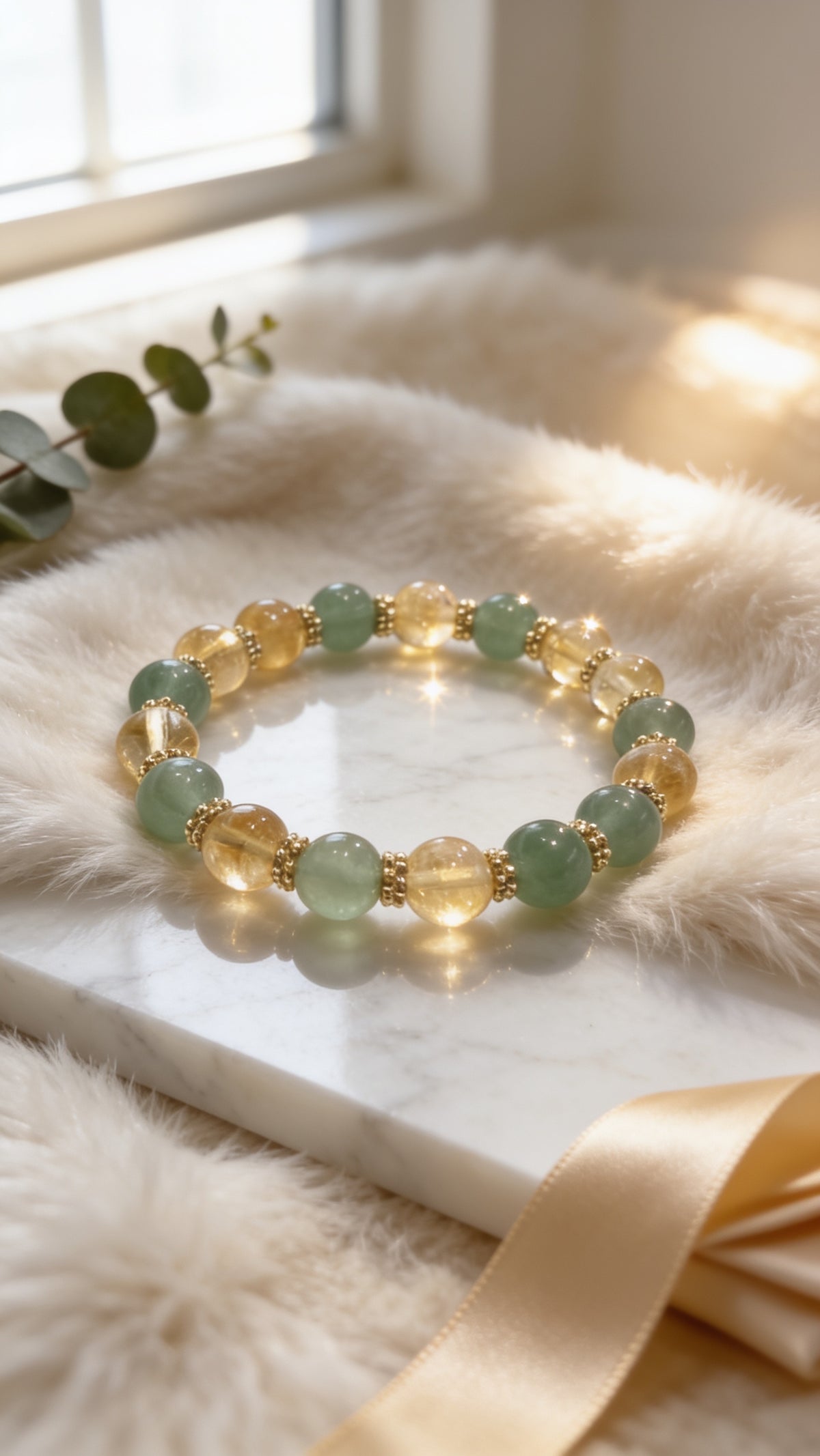 Citrine Green Aventurine 8mm