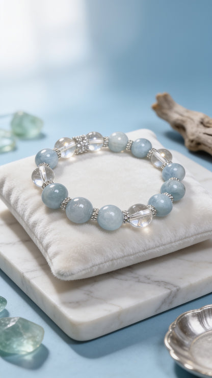 Clear Quartz Aquamarine 10mm